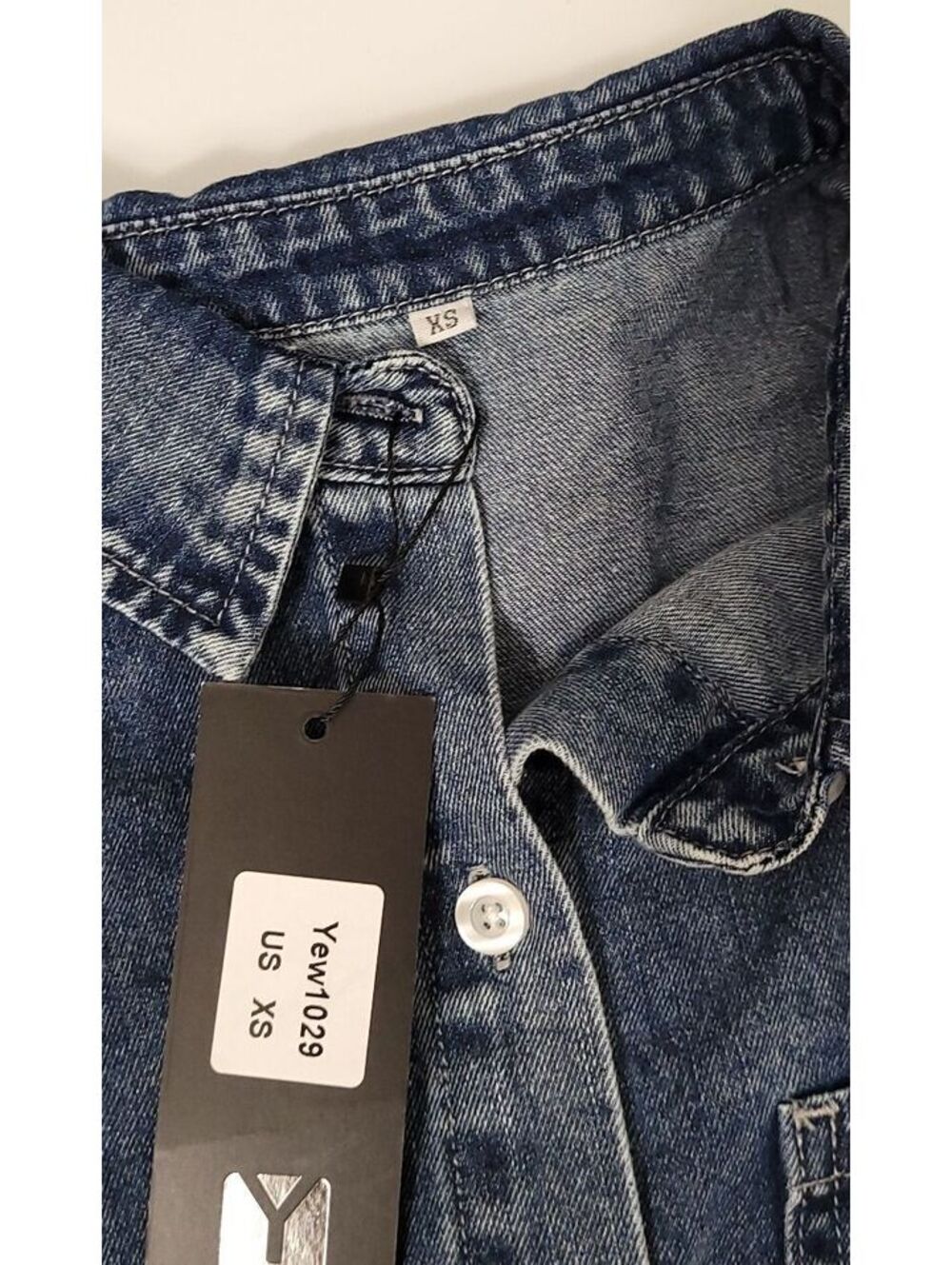 Yewfirm Denim Collection Blue Denim Shirt Women's Jean's Sexy Fashion Dress XS - Picture 7 of 9
